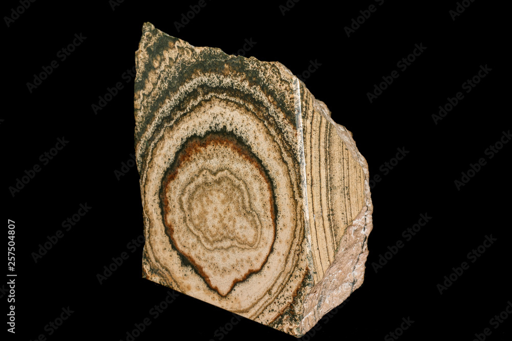 Macro stone mineral Datolite-wollastonite Scarn on a black background Macro stone mineral Datolite-wollastonite Scarn on a black background