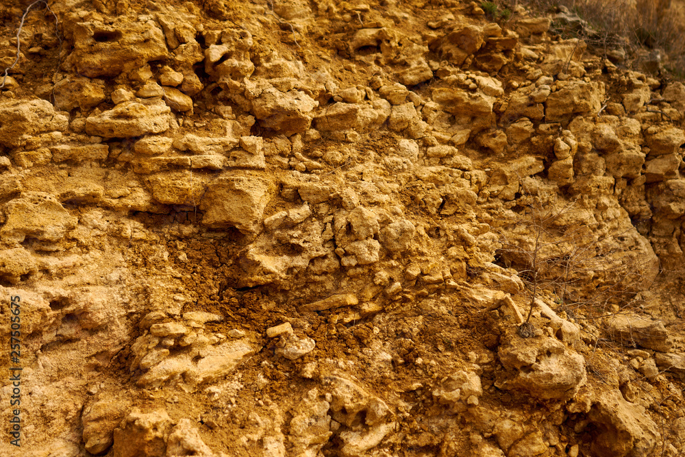 Structure of a land with stones Structure of a land with stones