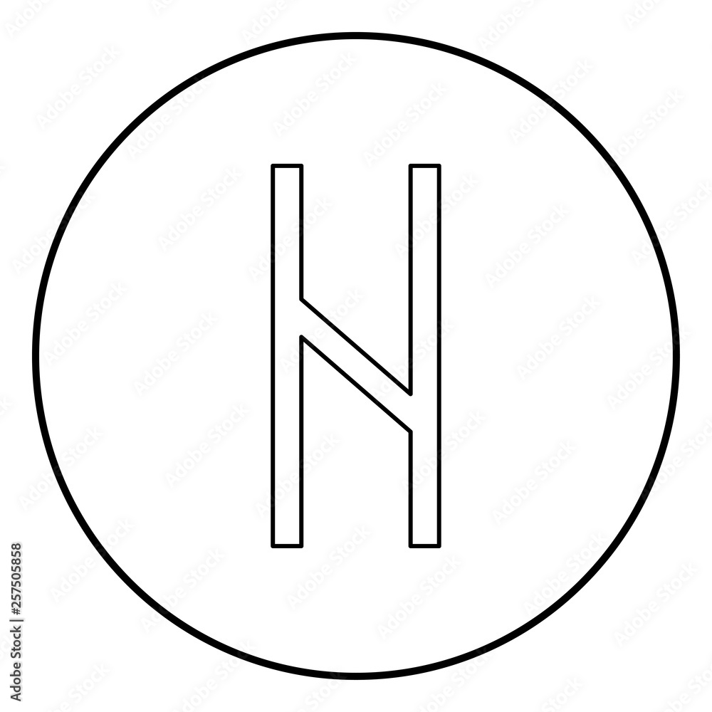 Stockvector Hagalaz rune Hagall hail havos icon outline black color ...
