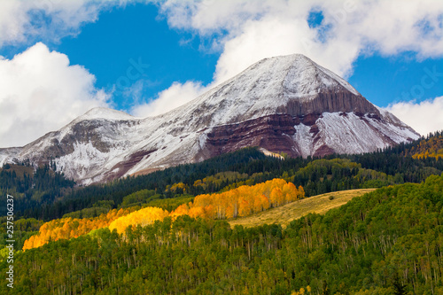 Fresh snow on Engineer Mountain, San Juan National Forest, Durango, Colorado. photo