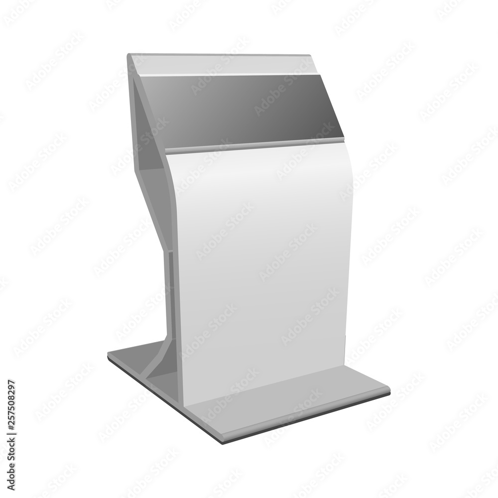 Payment terminal or advertising stand. Illustrations isolated on white background. Graphic concept for your design Payment terminal or advertising stand. Illustrations isolated on white background. Graphic concept for your design