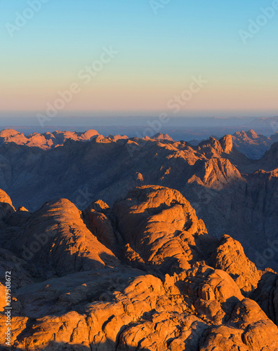 Amazing Sunrise at Sinai Mountain  Beautiful dawn in Egypt  Beautiful view from the mountain 