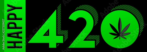 Happy 420 vector Marijuana Leaf, April 20 celebration