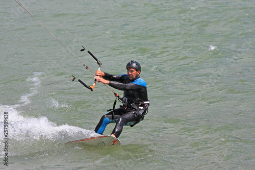 kitesurfer riding at speed