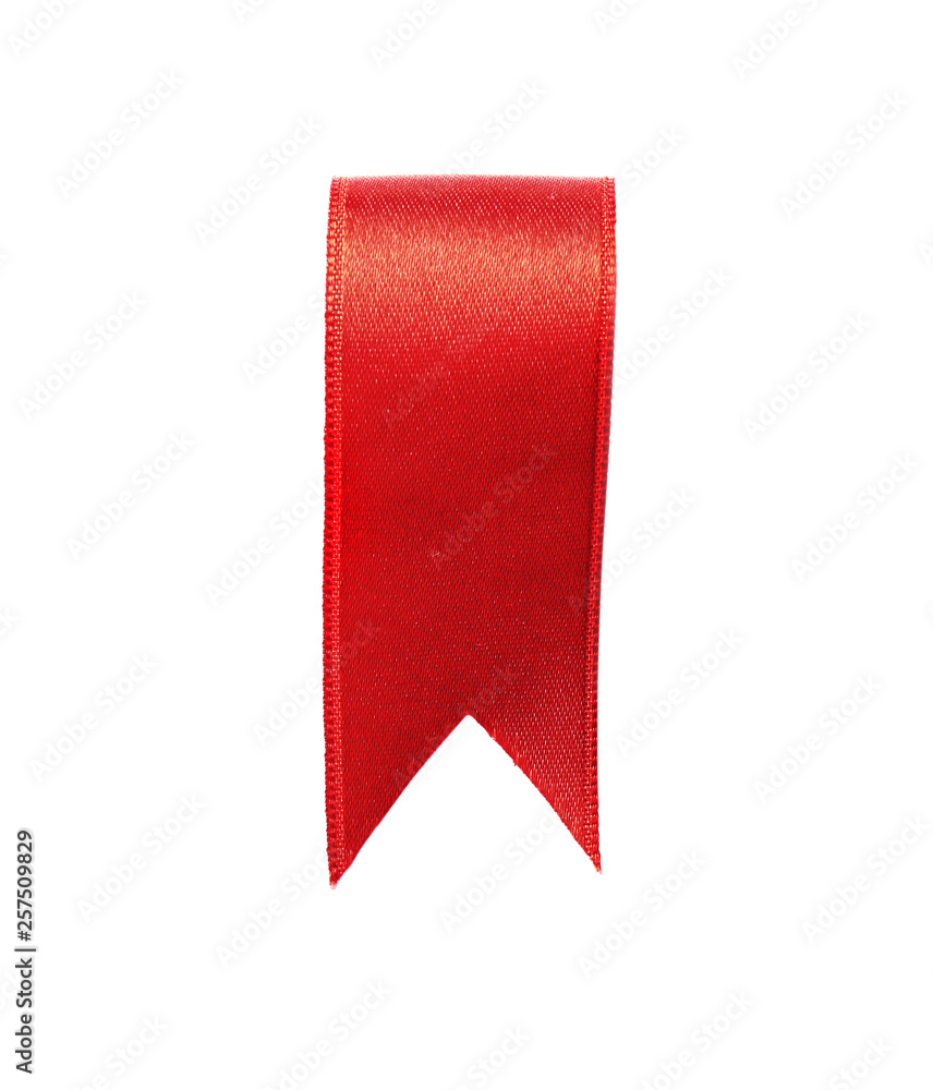 Beautiful satin ribbon on white background. Decor element Beautiful satin ribbon on white background. Decor element