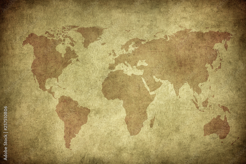 Fototapeta premium mapa grunge świata