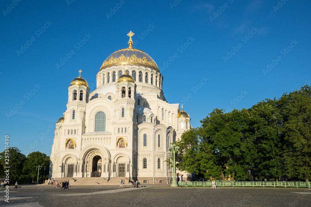 View of Naval cathedral in Kronshtadt