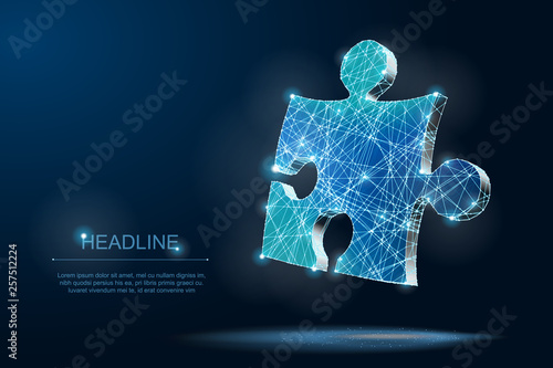 Abstract polygonal Puzzle Team Work