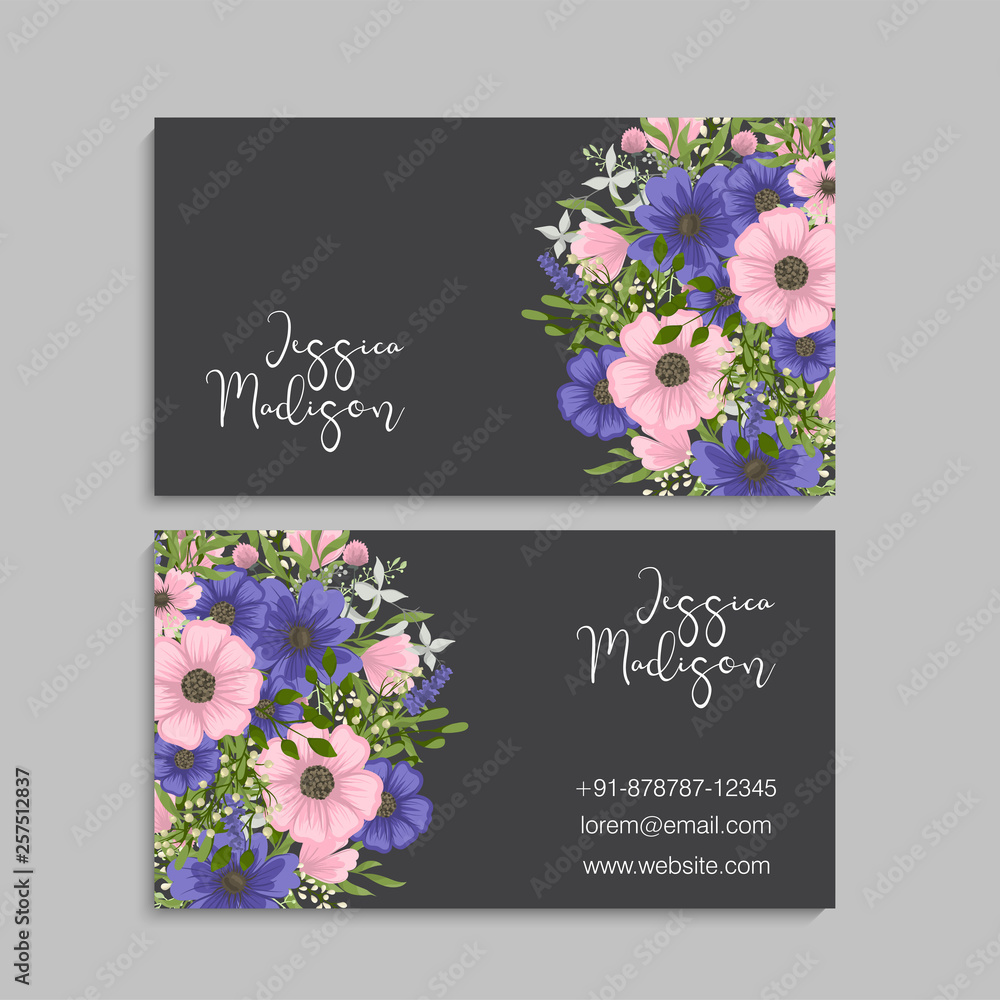 Beautiful floral design bussiness card. Vector Illustration Beautiful floral design bussiness card. Vector Illustration