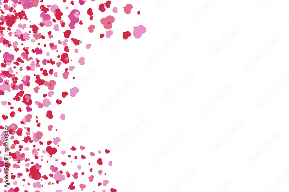 pink hearts in a random order on pink background