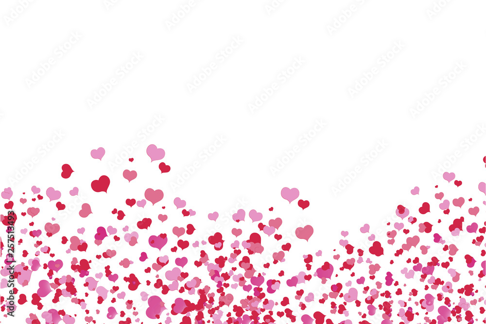 pink hearts in a random order on pink background