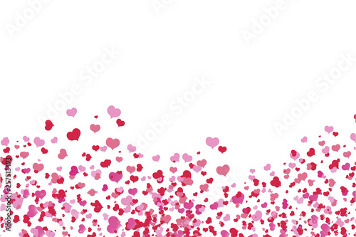 Fototapeta Naklejka Na Ścianę i Meble -  pink hearts in a random order on pink background