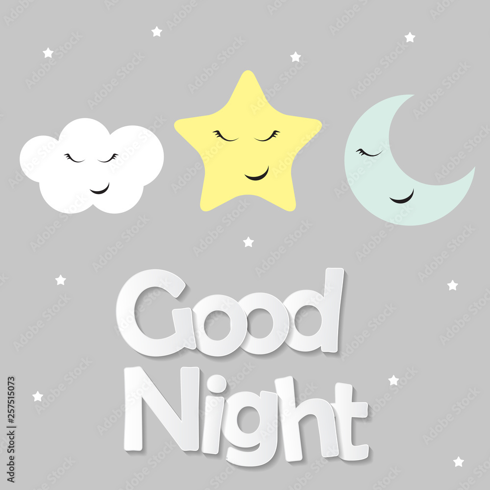 Cute Good Night kids Background Vector Illustration Cute Good Night kids Background Vector Illustration