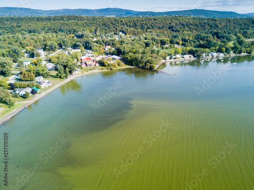 Aerial view of algal bloom in St. Albans Bay, St. Albans Vermont. photo