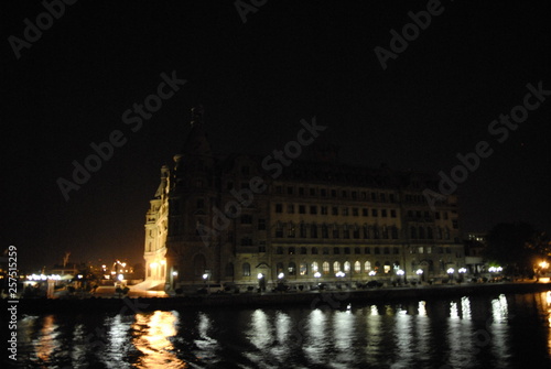 Haydarpasa train station in the evening, It was built as the starting station of the Baghdad-Istanbul train route. It was built in 1908