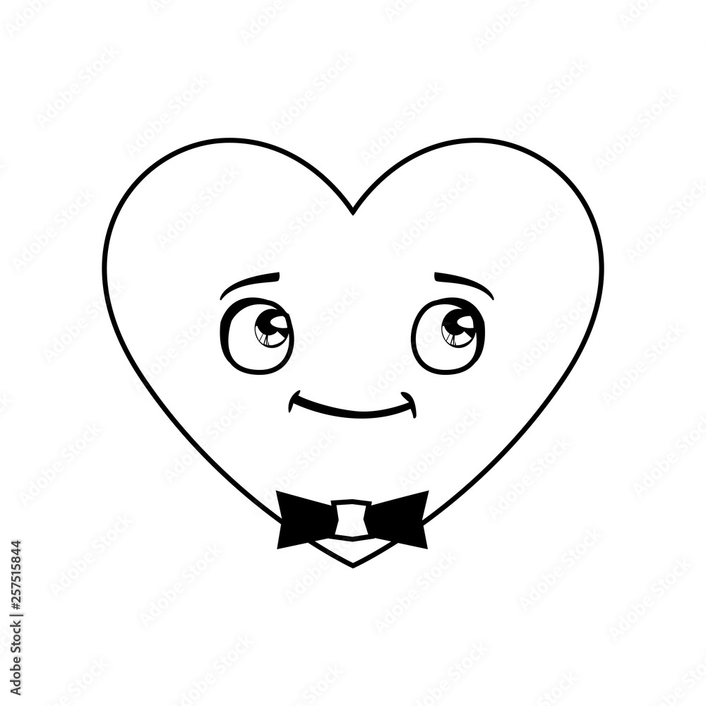heart male kawaii character
