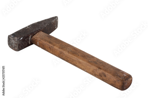 Metal Hammer with Wooden Handle isolated on white background