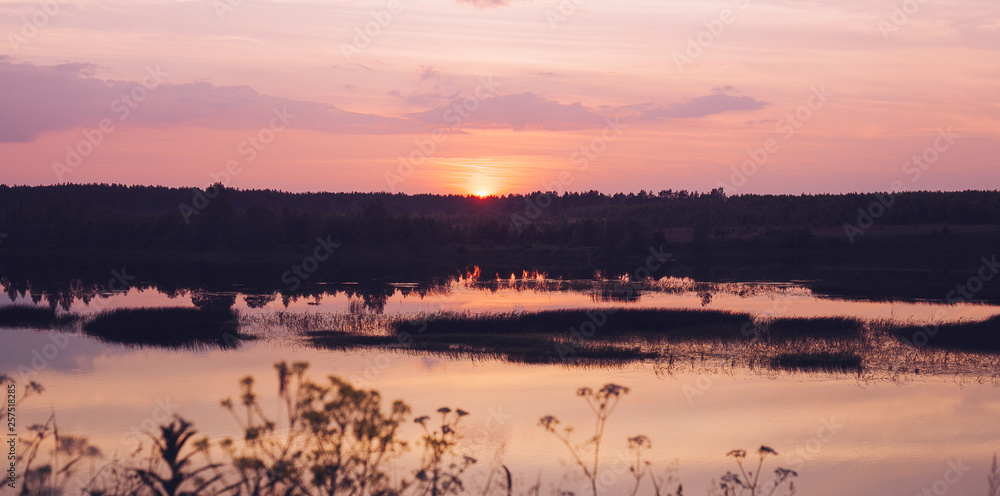 Fototapeta premium Sunset on the river
