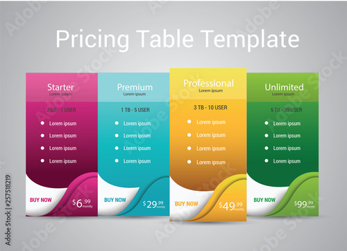 Host pricing for plan website banner. Customer buy package used.Vector illustration