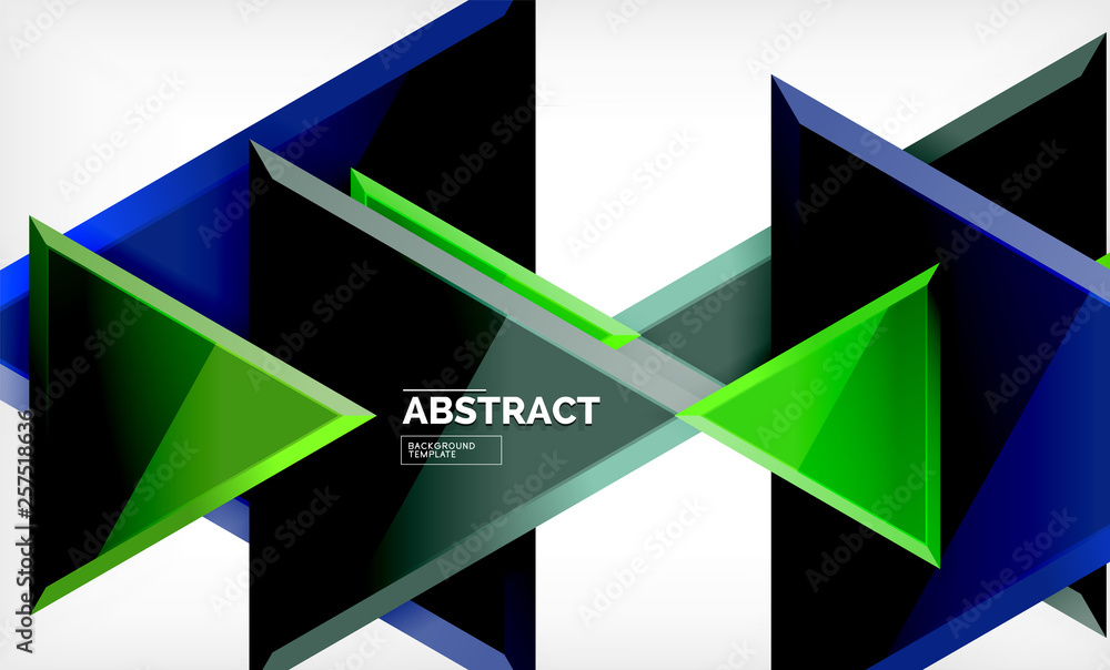 Flying triangles compostion geometric background Flying triangles compostion geometric background