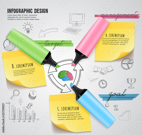 Permanent highlight on paper business planner.