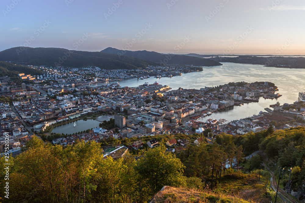 Panoramic view of the city Bergen