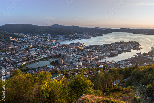 Panoramic view of the city Bergen