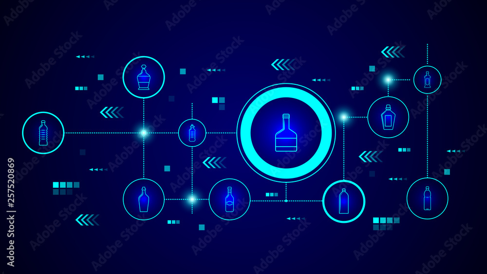 whiskey bottle icon. From Bottle set