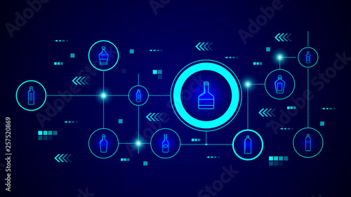 whiskey bottle icon. From Bottle set