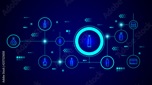 hair spray icon. From Bottle set