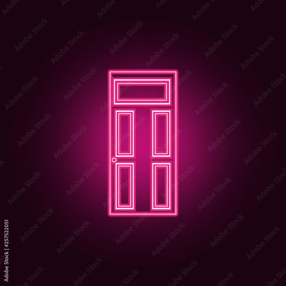 Entrance door icon. Elements of Door in neon style icons. Simple icon for websites, web design, mobile app, info graphics Entrance door icon. Elements of Door in neon style icons. Simple icon for websites, web design, mobile app, info graphics