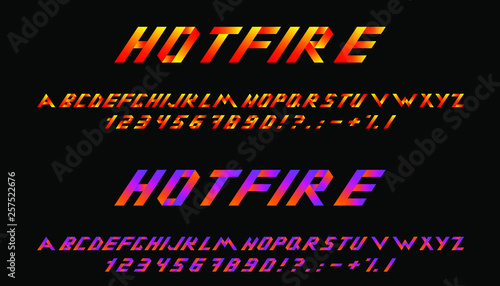 hot fire orange font set