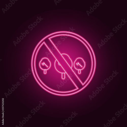 ban on cutting down trees icon. Elements of Ecology in neon style icons. Simple icon for websites, web design, mobile app, info graphics