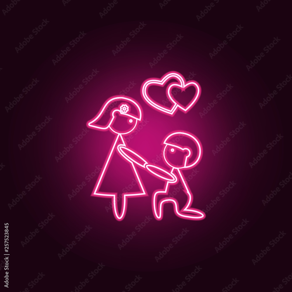 declaration of love icon. Elements of Family in neon style icons. Simple icon for websites, web design, mobile app, info graphics declaration of love icon. Elements of Family in neon style icons. Simple icon for websites, web design, mobile app, info graphics