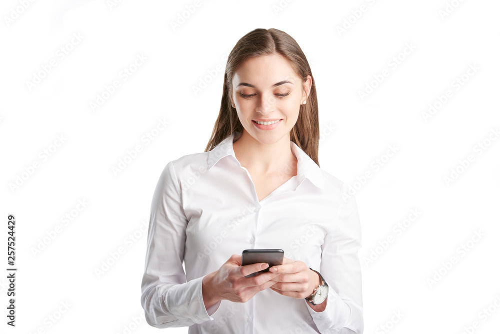 Young professional woman text messaging Young professional woman text messaging