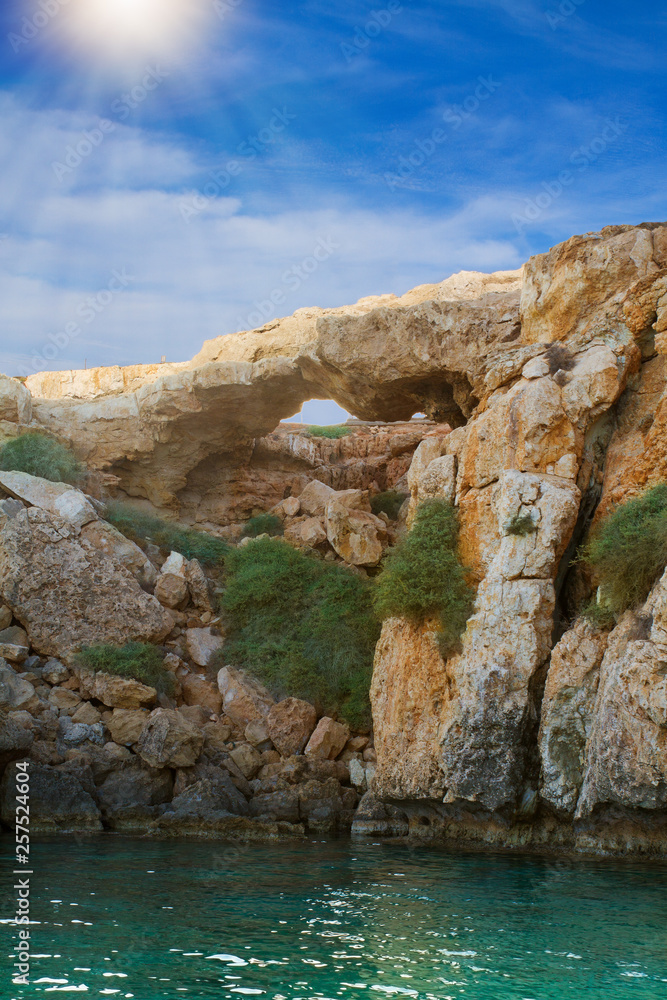 Mediterranean sea landscape. National Forest Park Cape Greco in Ayia Napa, Cyprus
