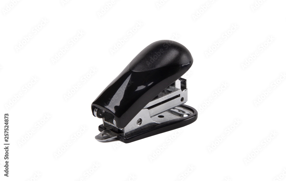 black stapler on white background black stapler on white background