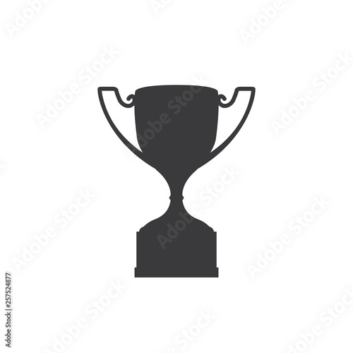 illustration award winner flat icon - vector isolated black cup winning icon