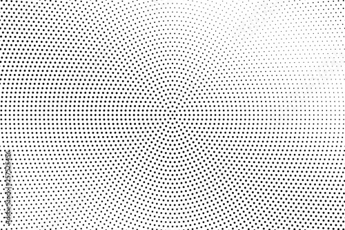 Black and white halftone vector background. Diagonal gradient on dotwork texture. Centered dotted halftone.