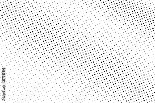 Black and white halftone vector background. Diagonal gradient on rough dotwork texture. Micro dotted halftone.