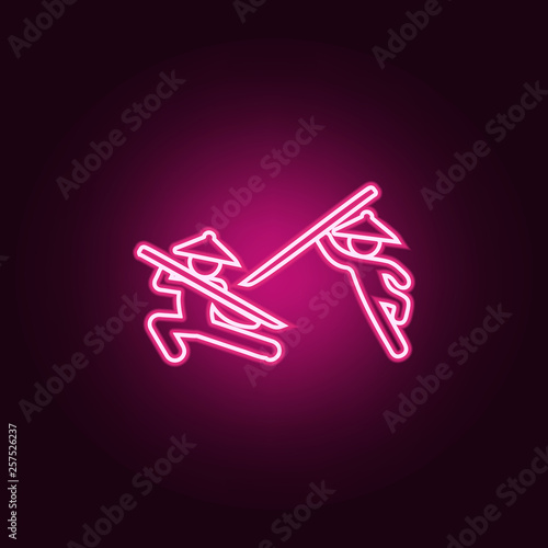 fight Chinese fighters icon. Elements of Fight in neon style icons. Simple icon for websites, web design, mobile app, info graphics