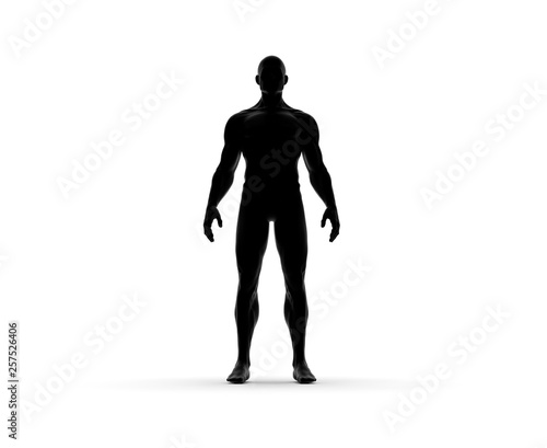 Human Man Standing With Nude Body 3D Rendering