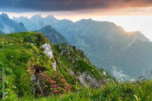 Sunset from the Grammont, Vaud, Switzerland photo