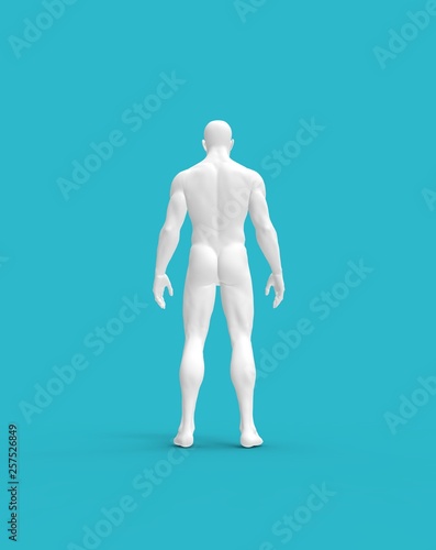 Human Man Body with Shadow, 3D Rendering