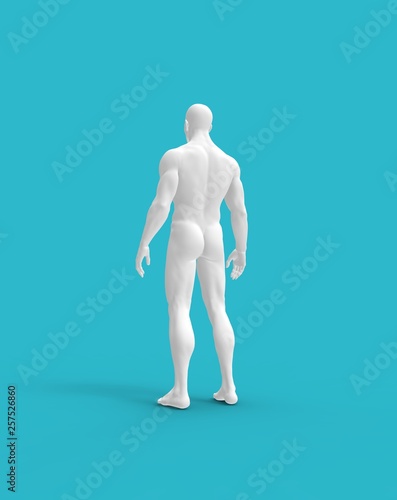 Human Man Body with Shadow, 3D Rendering