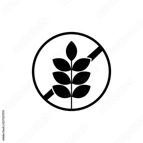 Gluten Free Food Allergy Product Dietary Label Flat Vector Icon for Apps and Websites Vector