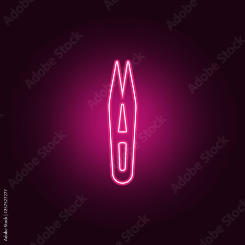 eyebrow tweezers iconicon. Elements of Handmade in neon style icons. Simple icon for websites, web design, mobile app, info graphics