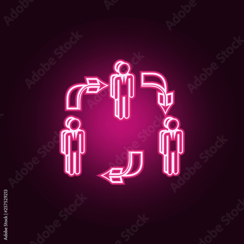 employee turnover icon. Elements of HR & Heat hunting in neon style icons. Simple icon for websites, web design, mobile app, info graphics