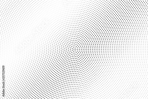 Black and white halftone vector background. Diagonal gradient on pale dotwork texture. Faded dotted halftone.