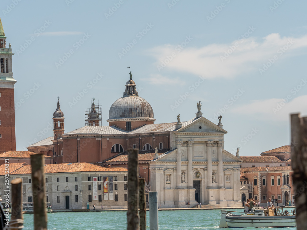 Church of San Giorgio Maggiore, Venice, Italy - June 2018 : Church of San Giorgio Maggiore view, architecture details.